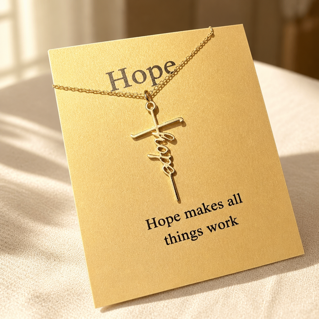 Hope Anchors the Soul Cross Necklace — Gold — Bronze [autogen]