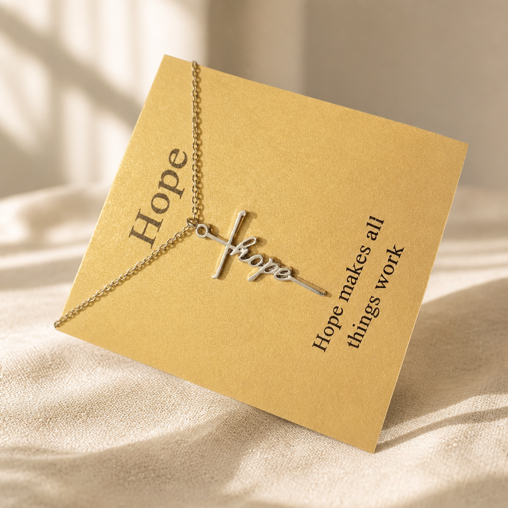 Hope Anchors the Soul Cross Necklace — Silver — Bronze [autogen]