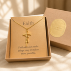 Keep the Faith Cross Necklace — Gold — Bronze [autogen]