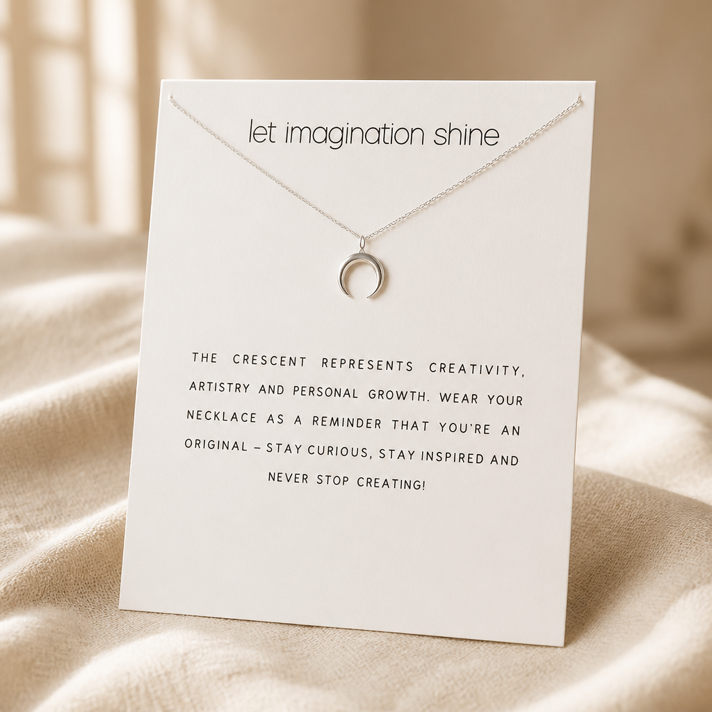Moonlit Wonder Moon Necklace — Silver — White [autogen]