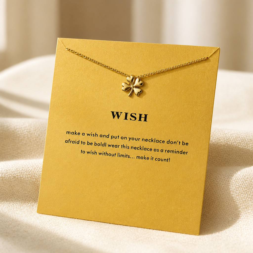 Lucky Charm Clover Necklace — Gold — Bronze [autogen]