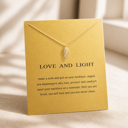 Always Beside You Angel Wing Necklace — Gold — Bronze [autogen]