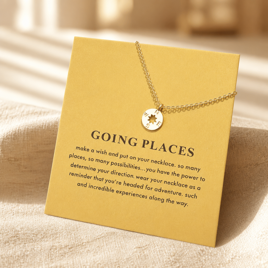 True North Compass Necklace — Gold — Bronze [autogen]