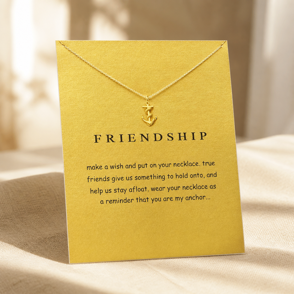 Hold Fast Anchor Necklace — Gold — Bronze [autogen]