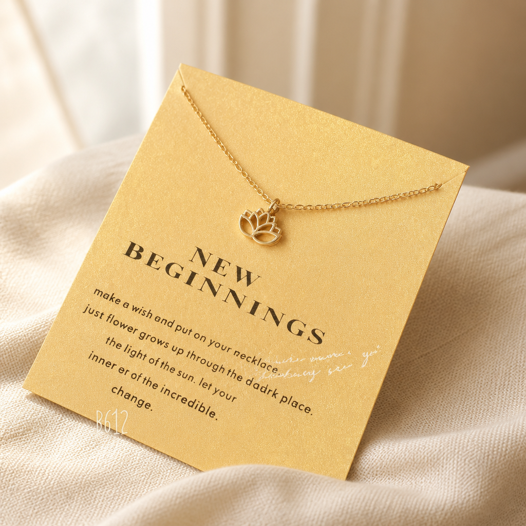 New Beginnings Lotus Necklace — Gold — Bronze [autogen]