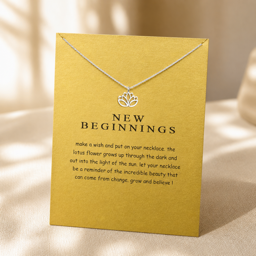 New Beginnings Lotus Necklace — Silver — Bronze [autogen]