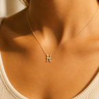 Pisces Zodiac Necklace — on figure scale [autogen-pdp]