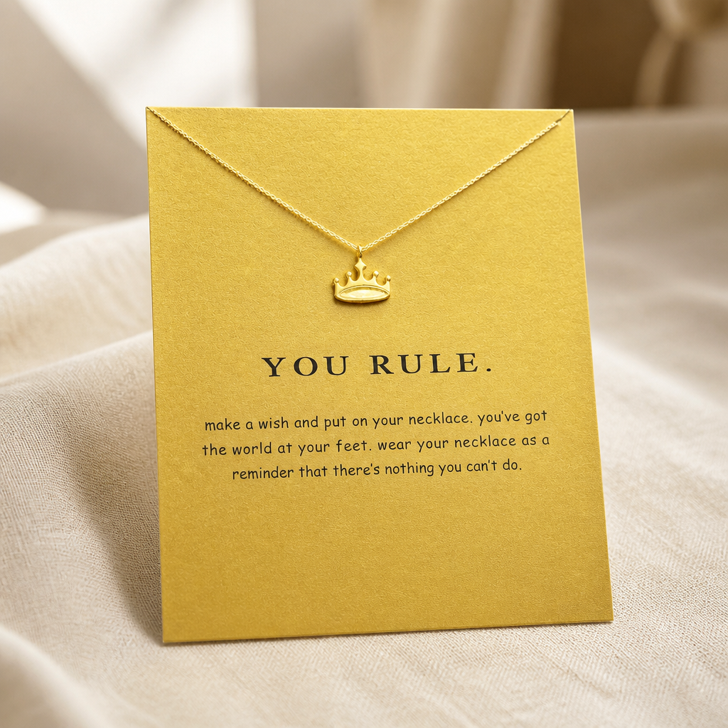 Born to Lead Crown Necklace — Gold — Bronze [autogen]