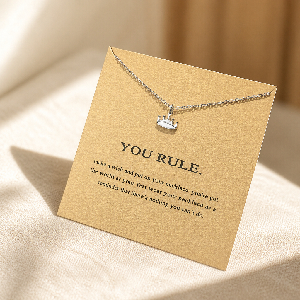 Born to Lead Crown Necklace — Silver — Bronze [autogen]