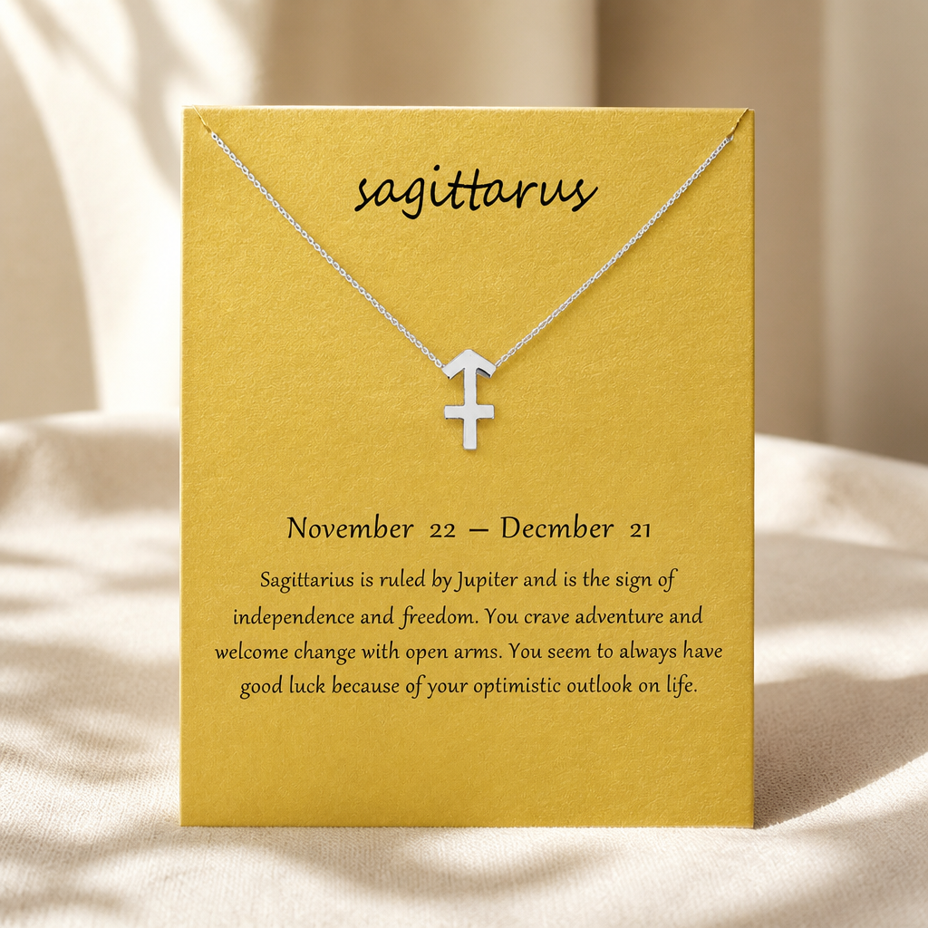 Sagittarius Zodiac Necklace — Silver Bronze [autogen]