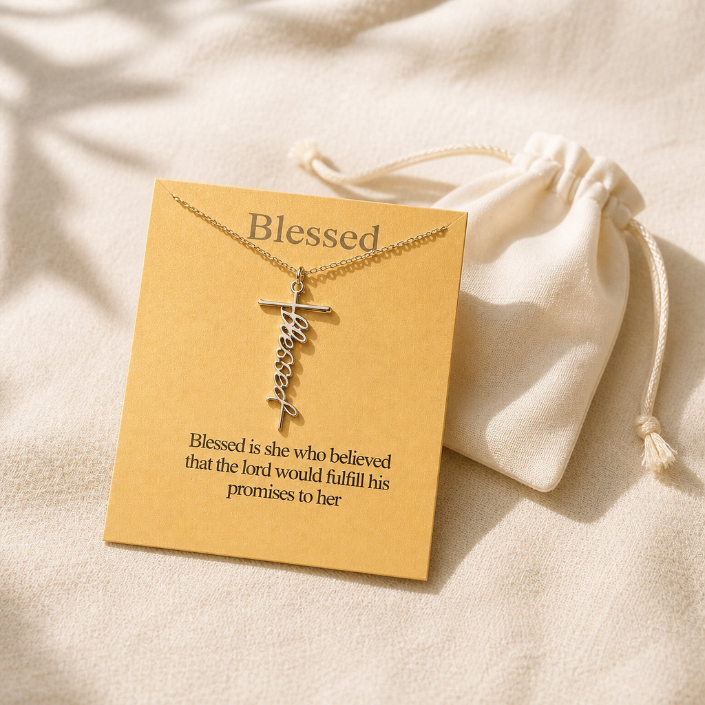 Blessed Cross Necklace — editorial flatlay [autogen-pdp]