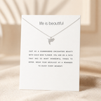 Life Is Beautiful Hummingbird Necklace — Silver — White [autogen]
