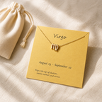 Virgo Zodiac Necklace — editorial flatlay [autogen-pdp]