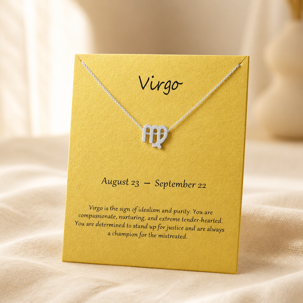 Virgo Zodiac Necklace — Silver — Bronze [autogen]