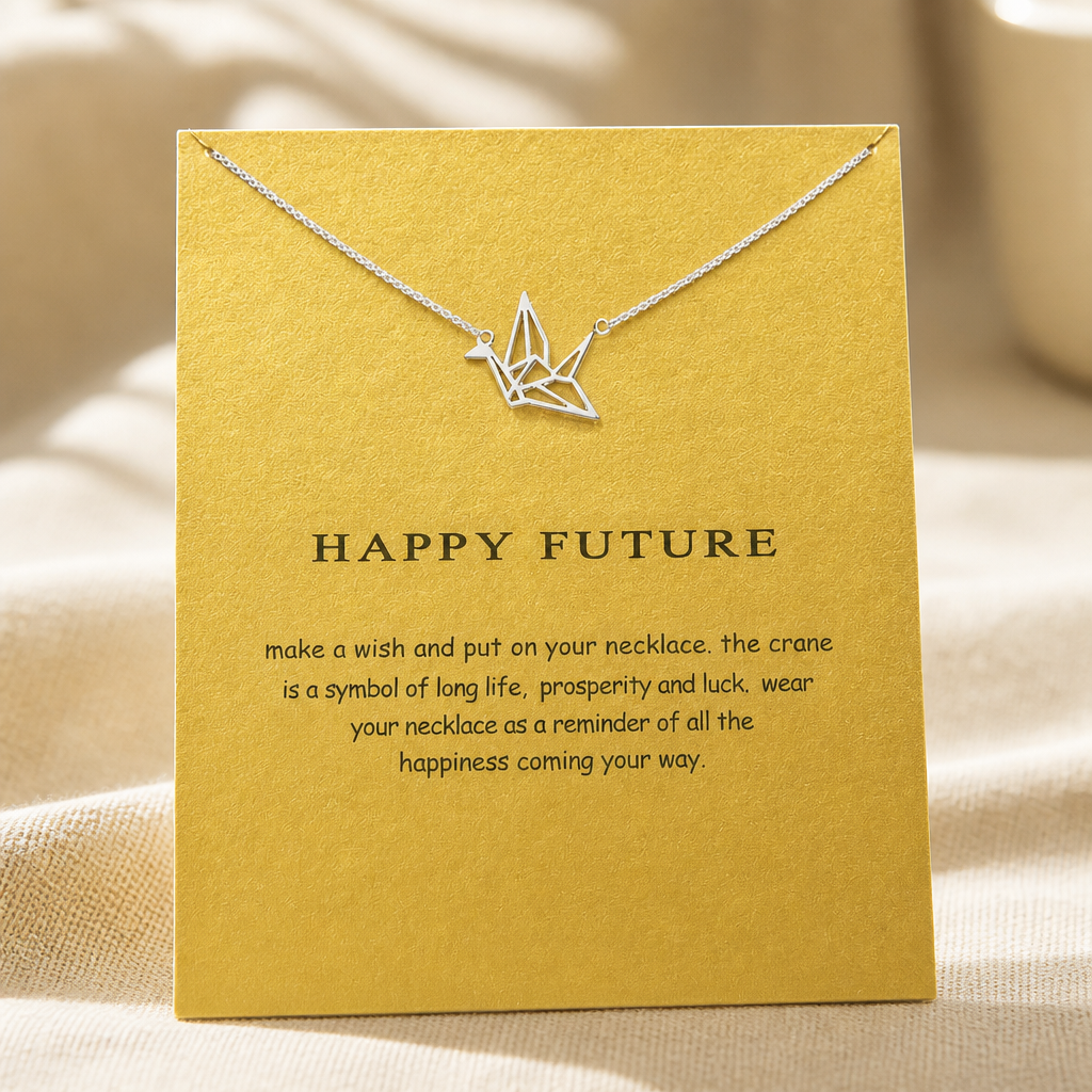 Whispers Crane Necklace — Silver — Bronze [autogen]