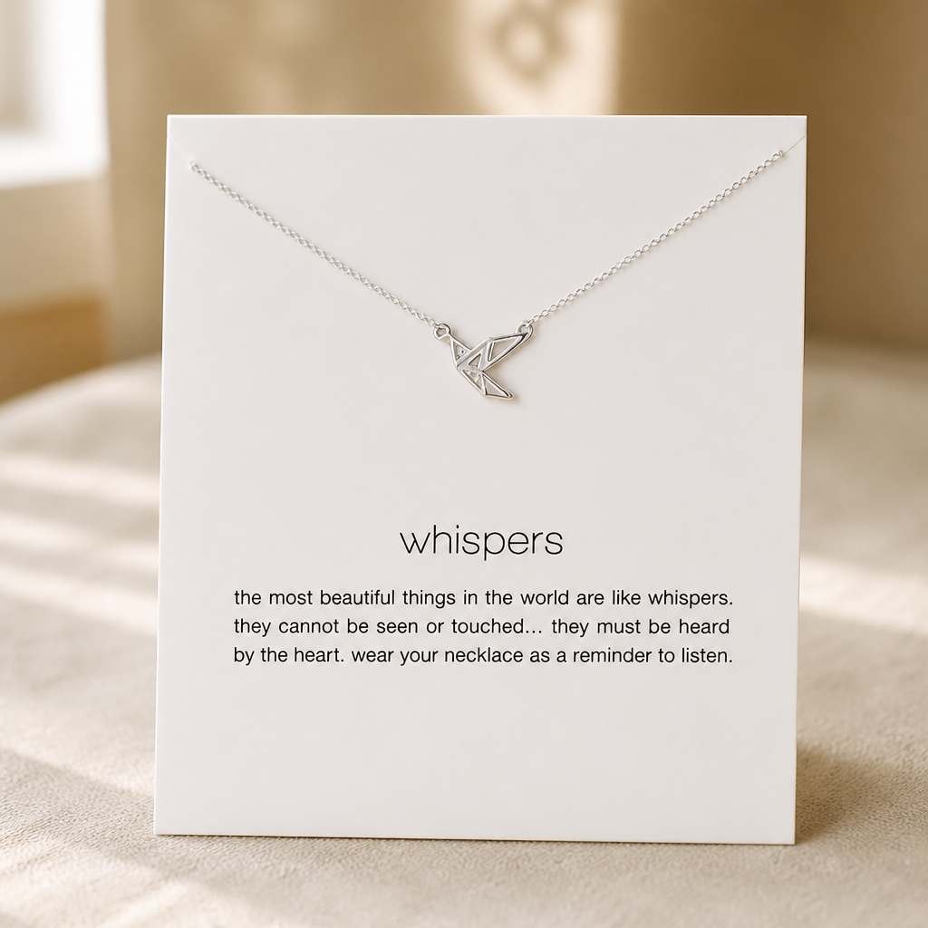 Whispers Flight Necklace — Silver — White [autogen]