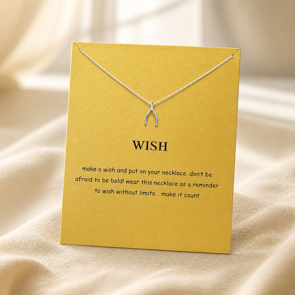 Wish Big Wishbone Necklace — Silver — Bronze [autogen]