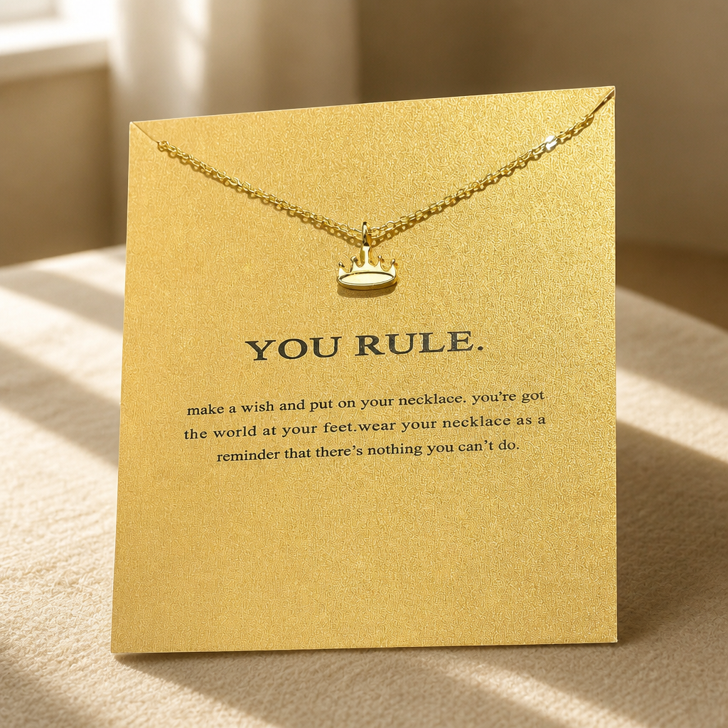 You Rule Crown Necklace — Gold — Bronze [autogen]