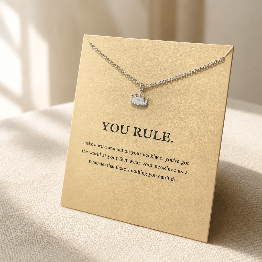 You Rule Crown Necklace — Silver — Bronze [autogen]